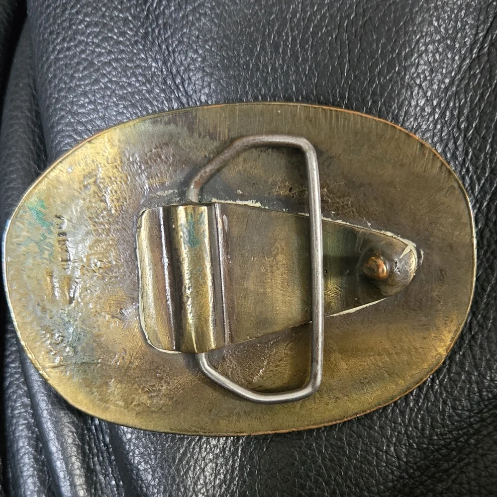 Bronze Solid Artisan Ram Belt Buckle - Picture 4 of 7